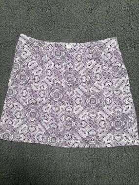 croft & barrow Purple and White Patterned Skort 12